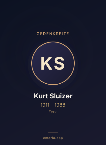 Gedenkportrait von Kurt Sluizer