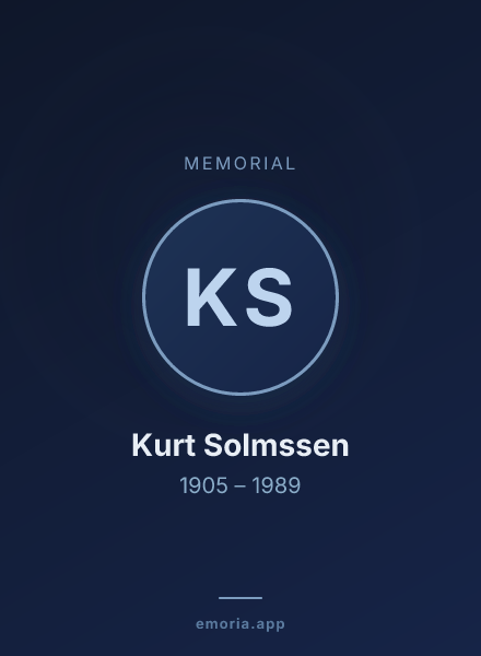 Memorial portrait of Kurt Solmssen