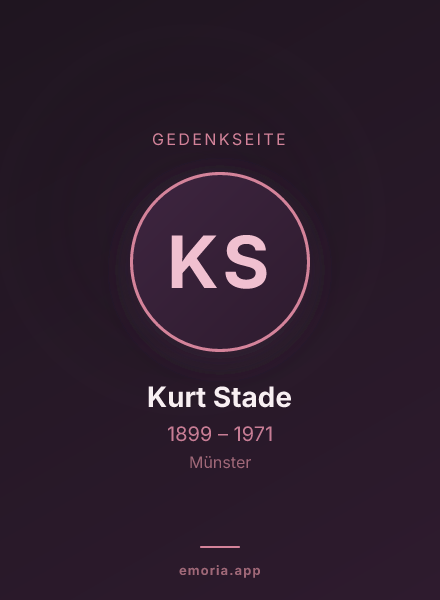 Gedenkportrait von Kurt Stade