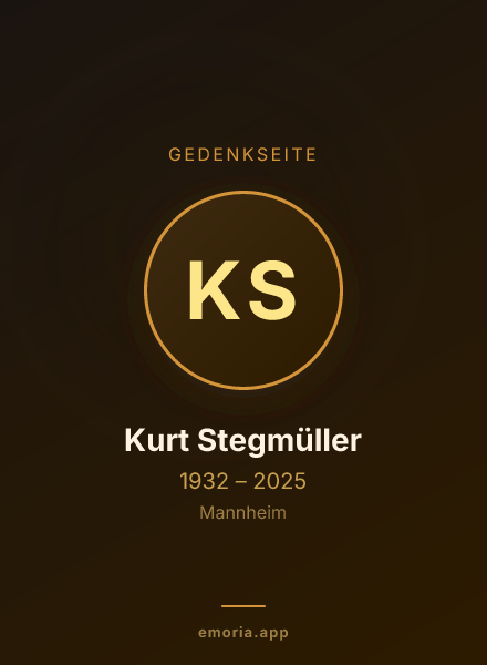 Gedenkportrait von Kurt Stegmüller