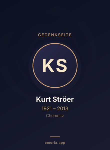 Gedenkportrait von Kurt Ströer
