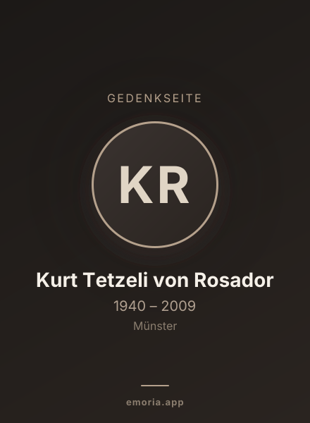 Gedenkportrait von Kurt Tetzeli von Rosador