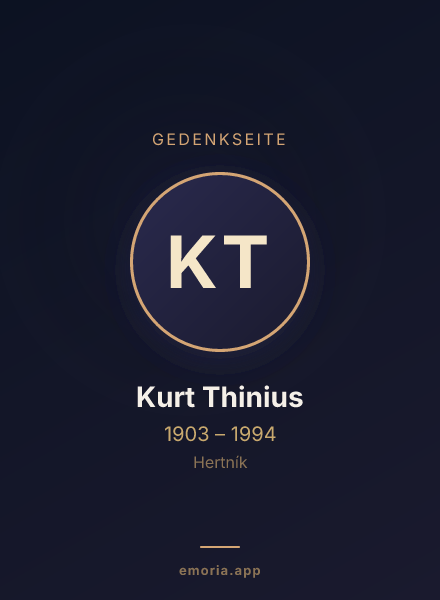 Gedenkportrait von Kurt Thinius