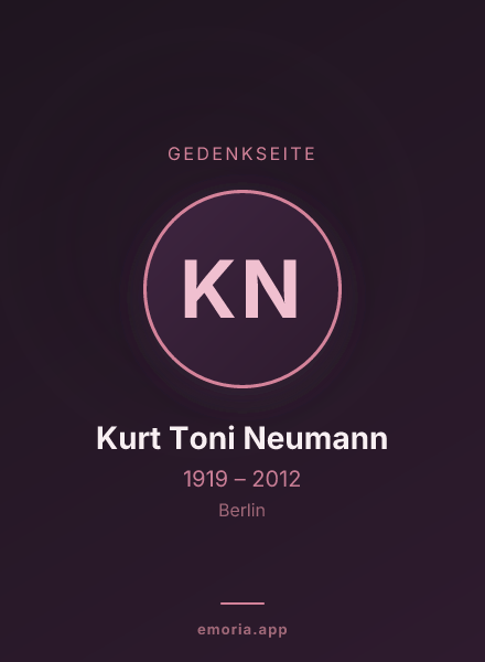 Gedenkportrait von Kurt Toni Neumann