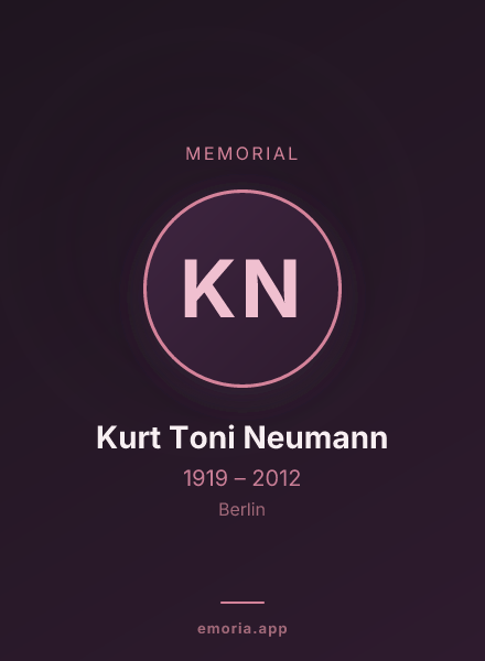 Memorial portrait of Kurt Toni Neumann