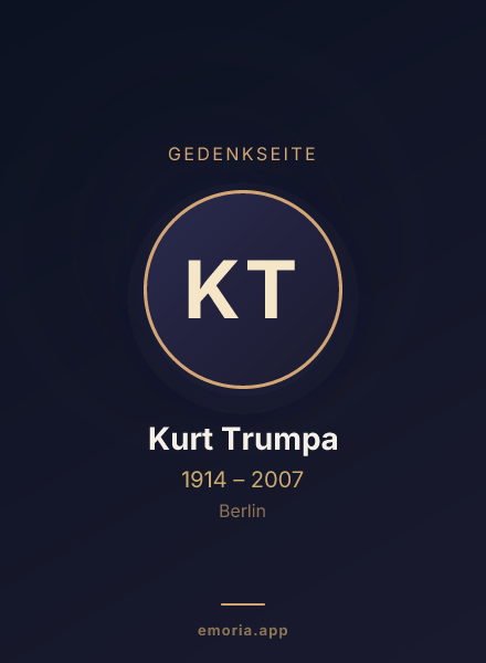 Gedenkportrait von Kurt Trumpa