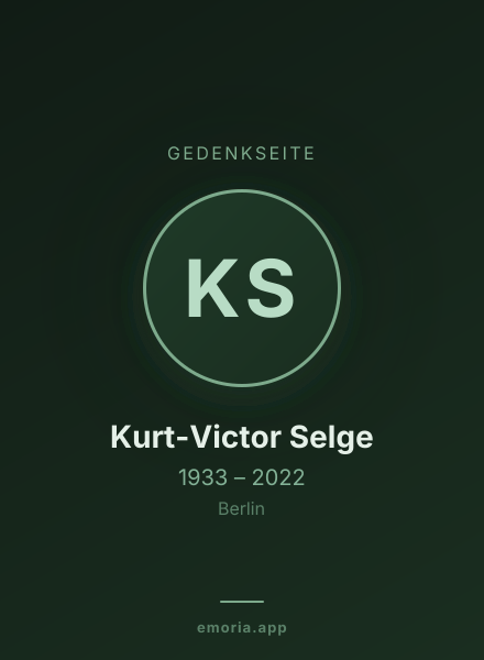 Gedenkportrait von Kurt-Victor Selge