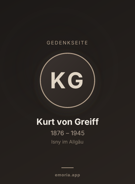Gedenkportrait von Kurt von Greiff