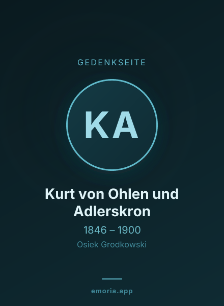 Gedenkportrait von Kurt von Ohlen und Adlerskron