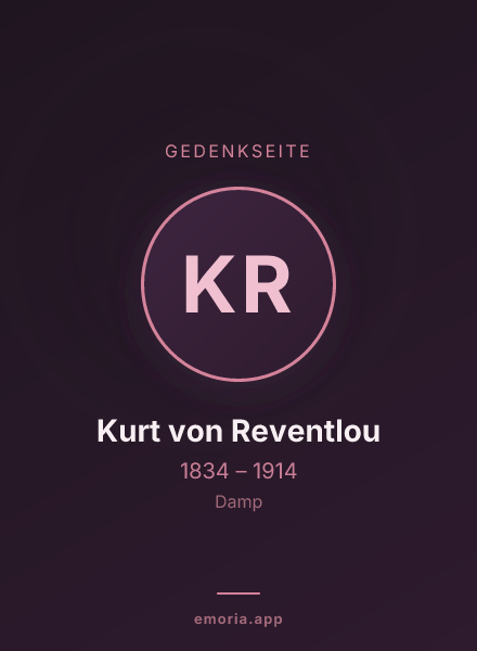 Gedenkportrait von Kurt von Reventlou