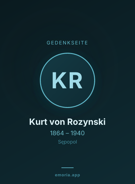 Gedenkportrait von Kurt von Rozynski