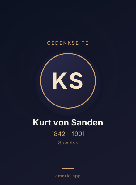 Gedenkportrait von Kurt von Sanden