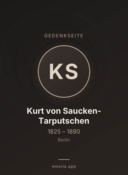 Gedenkportrait von Kurt von Saucken-Tarputschen