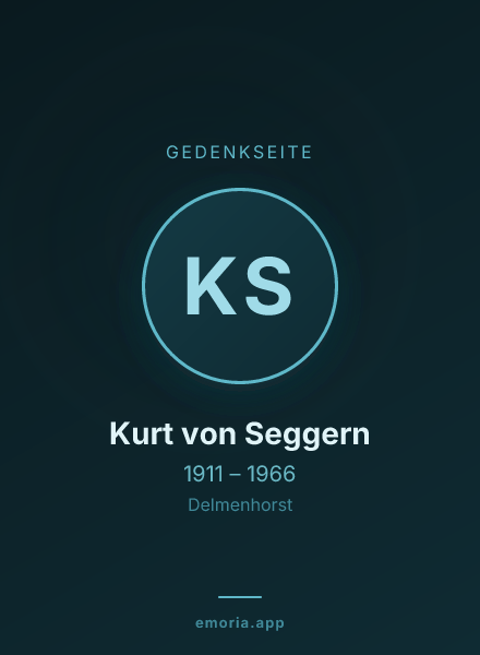 Gedenkportrait von Kurt von Seggern