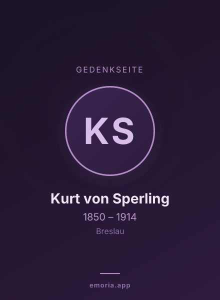 Gedenkportrait von Kurt von Sperling