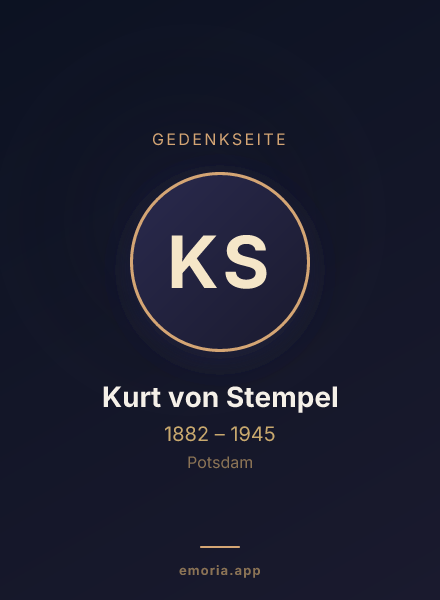 Gedenkportrait von Kurt von Stempel