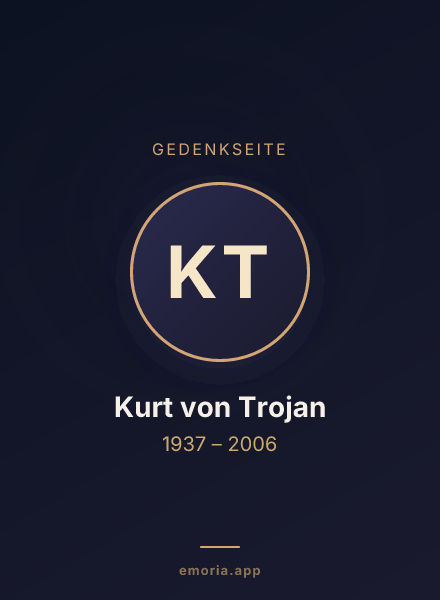 Gedenkportrait von Kurt von Trojan