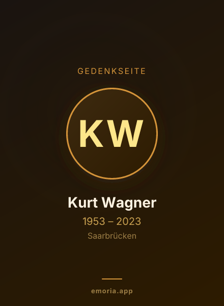 Gedenkportrait von Kurt Wagner