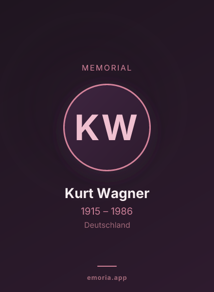 Memorial portrait of Kurt Wagner