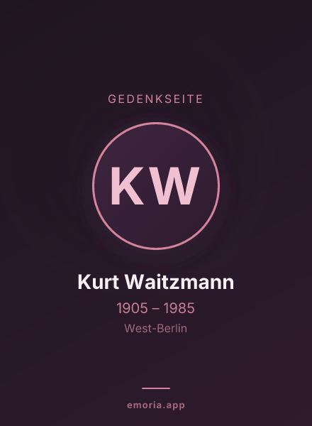 Gedenkportrait von Kurt Waitzmann