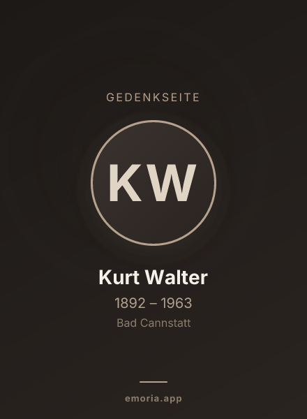 Gedenkportrait von Kurt Walter