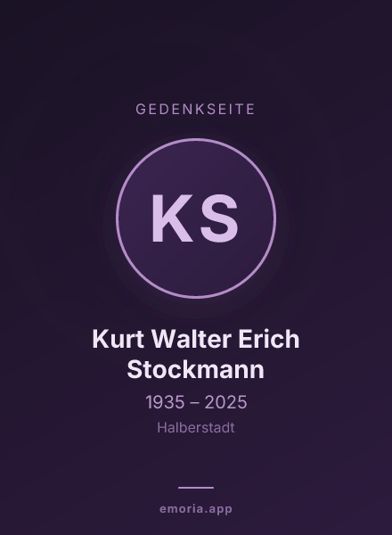 Gedenkportrait von Kurt Walter Erich Stockmann