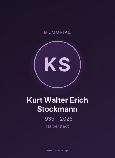 Memorial portrait of Kurt Walter Erich Stockmann
