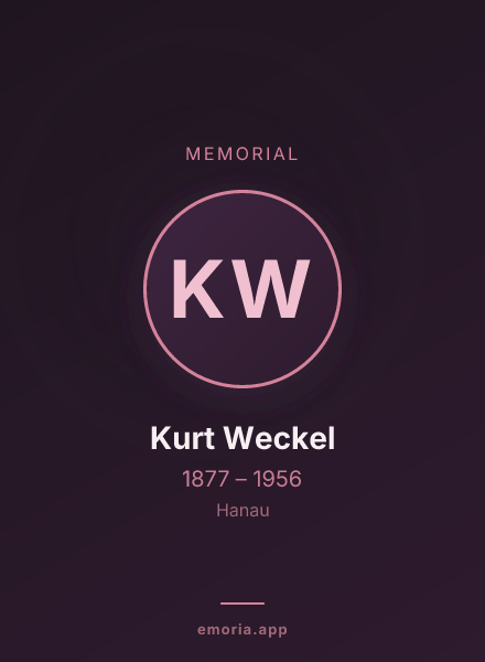 Memorial portrait of Kurt Weckel