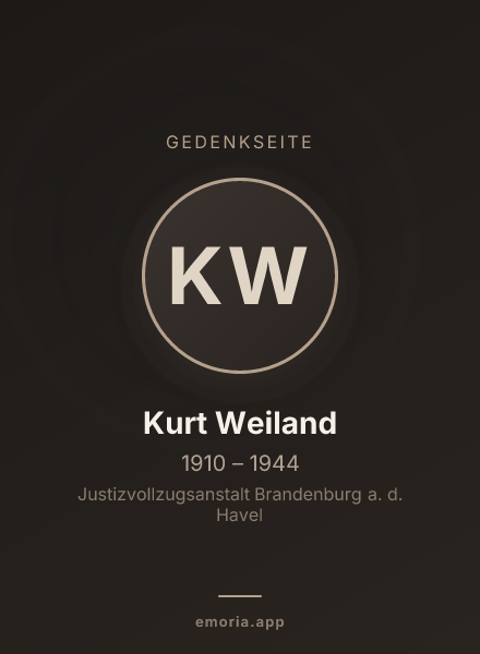 Gedenkportrait von Kurt Weiland