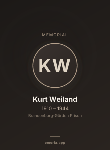 Memorial portrait of Kurt Weiland