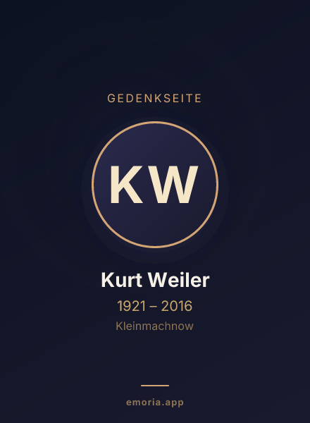 Gedenkportrait von Kurt Weiler