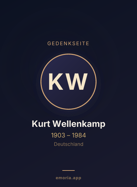 Gedenkportrait von Kurt Wellenkamp