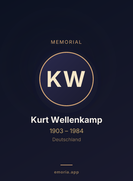Memorial portrait of Kurt Wellenkamp