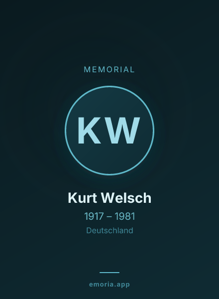 Memorial portrait of Kurt Welsch
