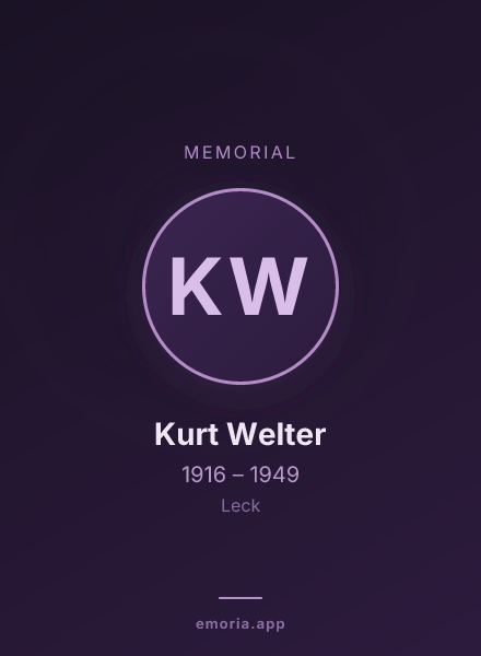 Memorial portrait of Kurt Welter