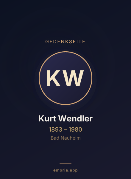 Gedenkportrait von Kurt Wendler