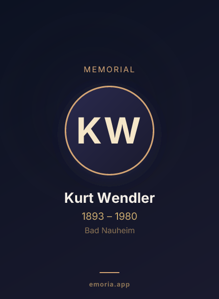 Memorial portrait of Kurt Wendler