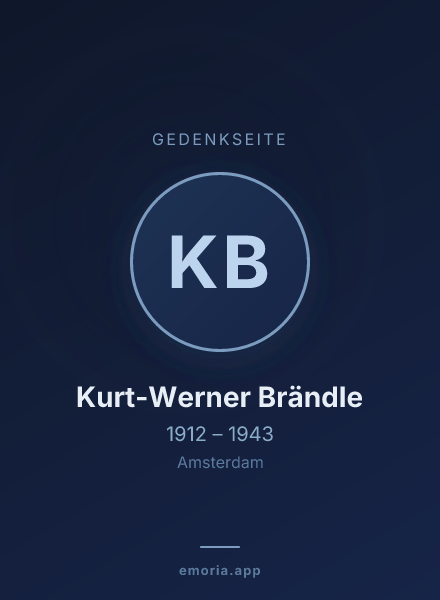 Gedenkportrait von Kurt-Werner Brändle