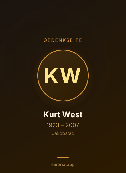 Gedenkportrait von Kurt West