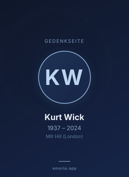 Gedenkportrait von Kurt Wick