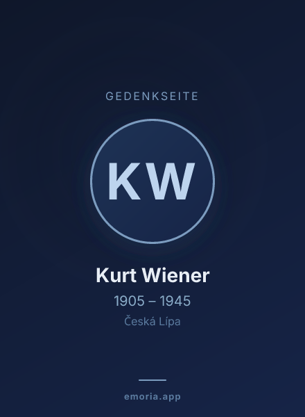 Gedenkportrait von Kurt Wiener