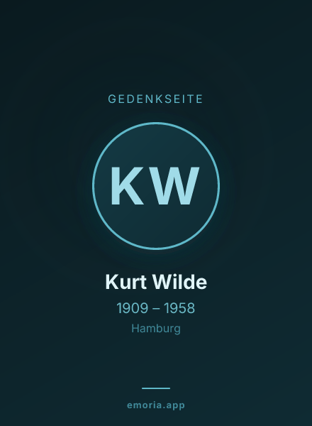 Gedenkportrait von Kurt Wilde
