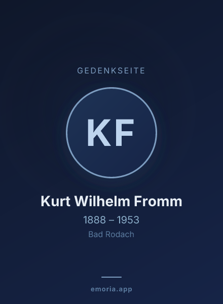 Gedenkportrait von Kurt Wilhelm Fromm