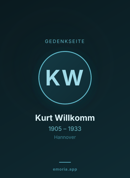 Gedenkportrait von Kurt Willkomm