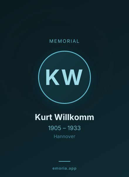Memorial portrait of Kurt Willkomm