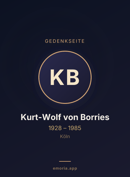 Gedenkportrait von Kurt-Wolf von Borries