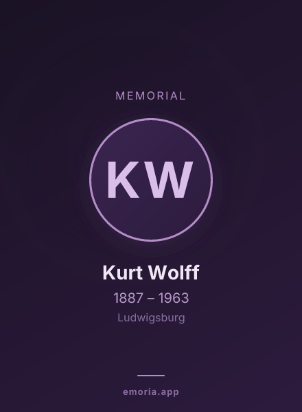 Memorial portrait of Kurt Wolff