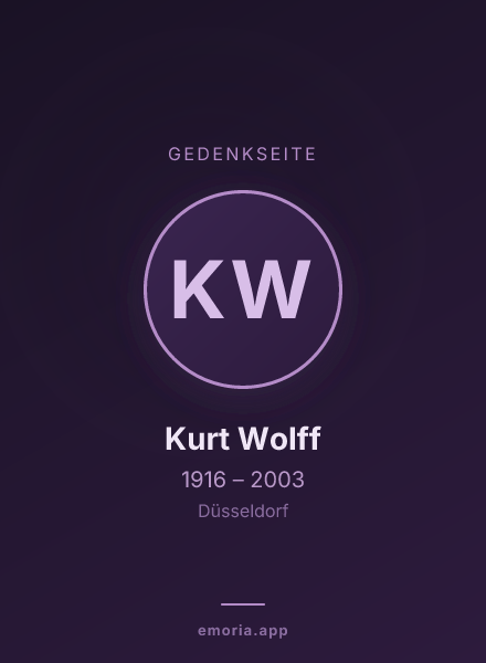 Gedenkportrait von Kurt Wolff