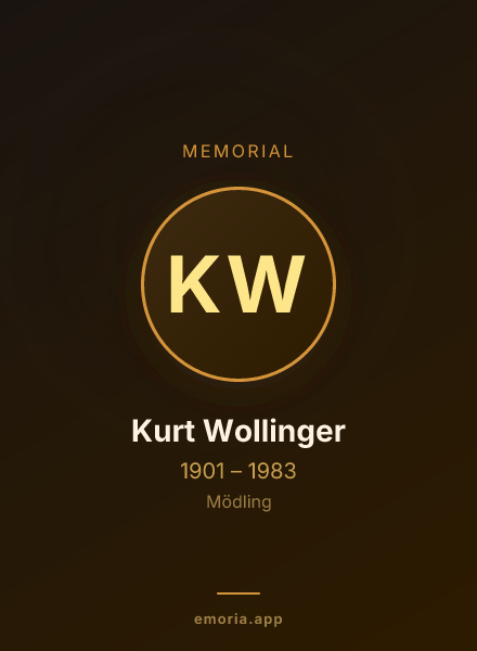 Memorial portrait of Kurt Wollinger