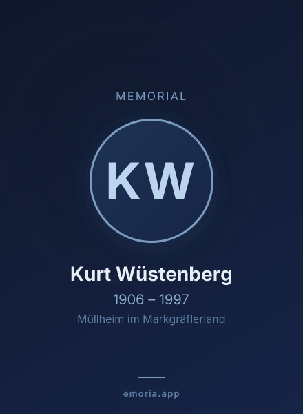 Memorial portrait of Kurt Wüstenberg